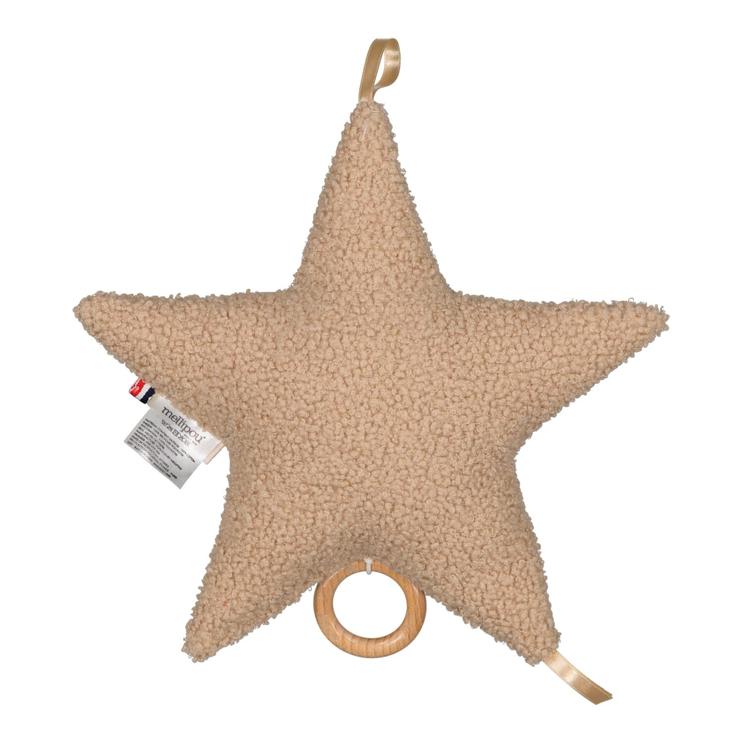 étoile musicale en tissu moumoute