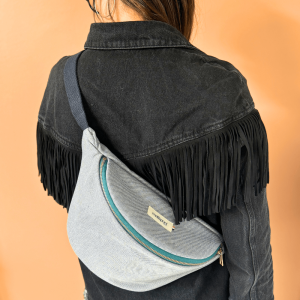 sac banane à langer en jean